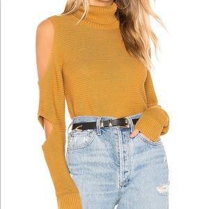 Open Shoulder Turtleneck Knit Sweater